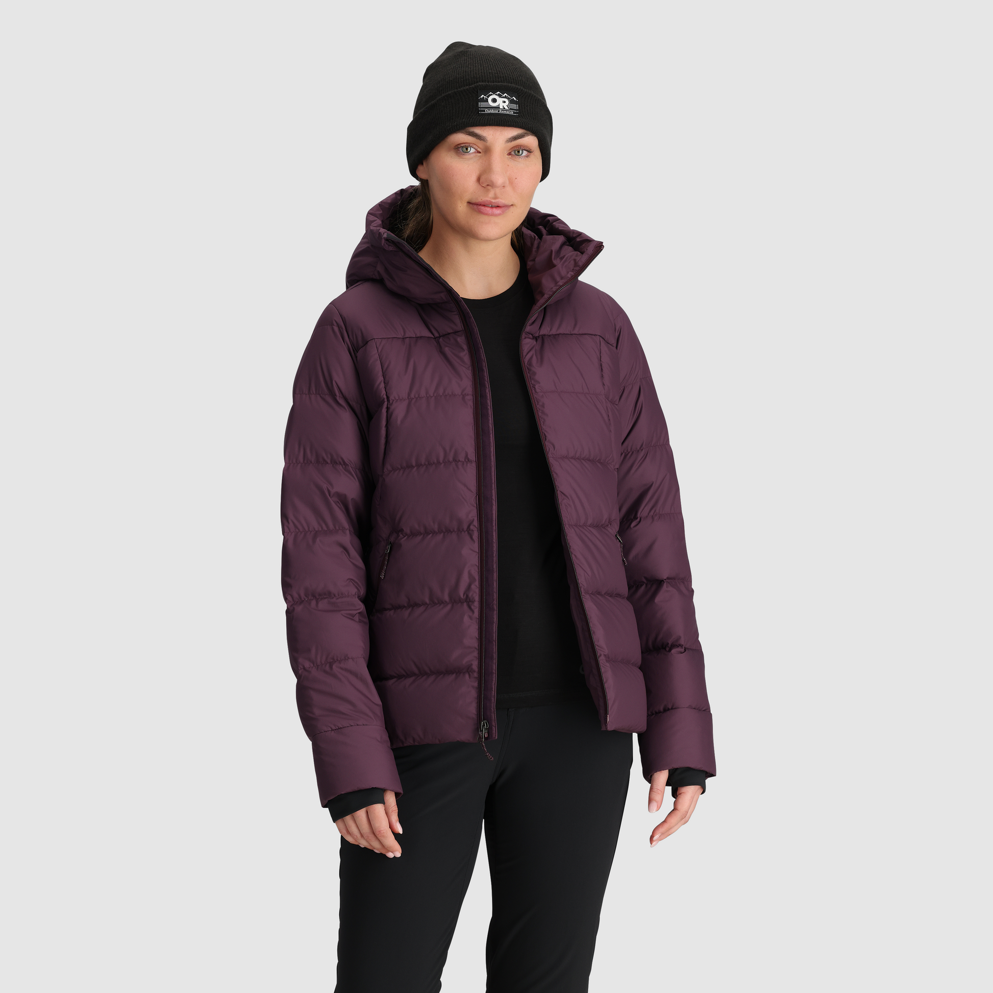 Outdoor Research Coldfront Down Hooded Jacket Women s Amethyst L