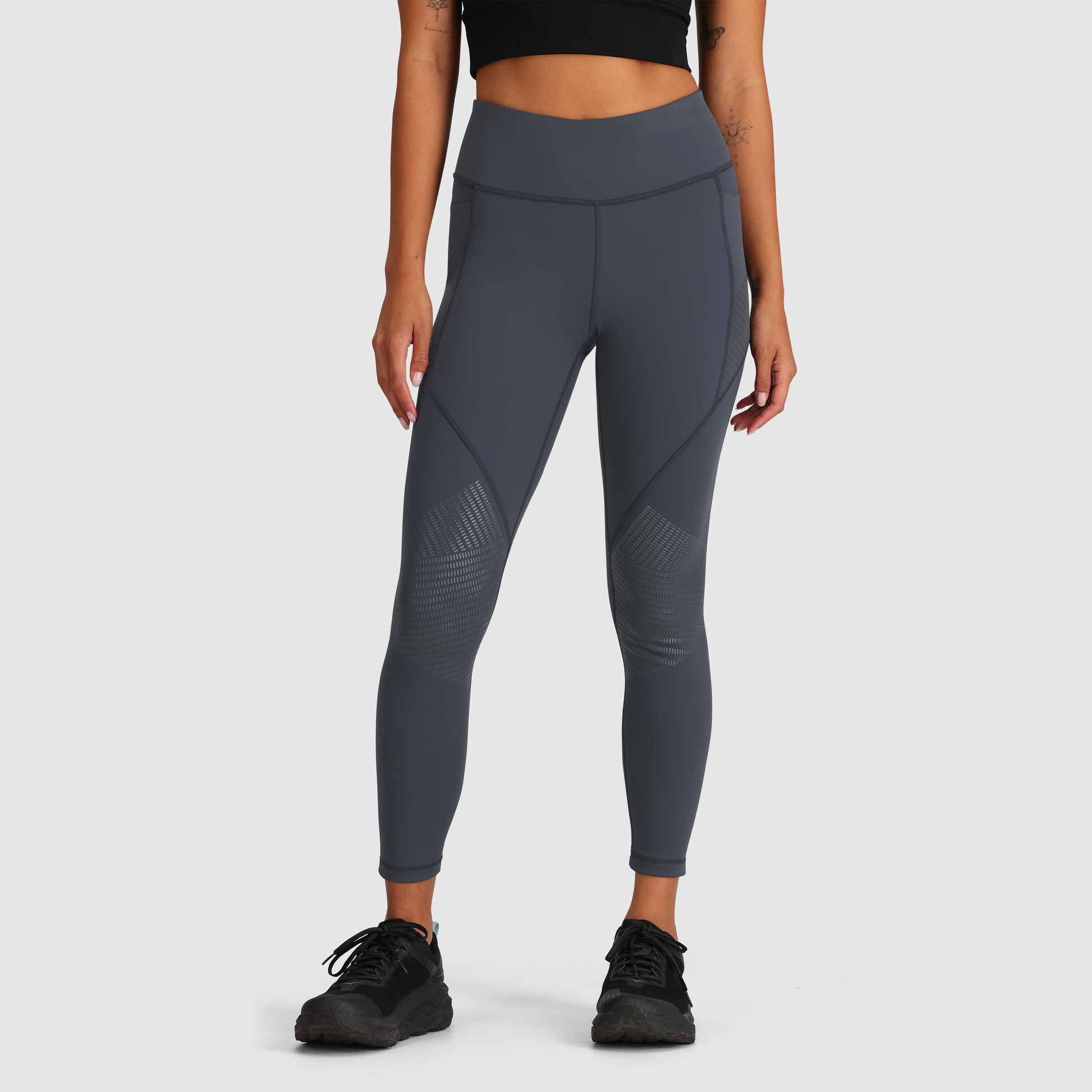Nike Printed Running Large Zip-Ankle Athletic Leggings Black L