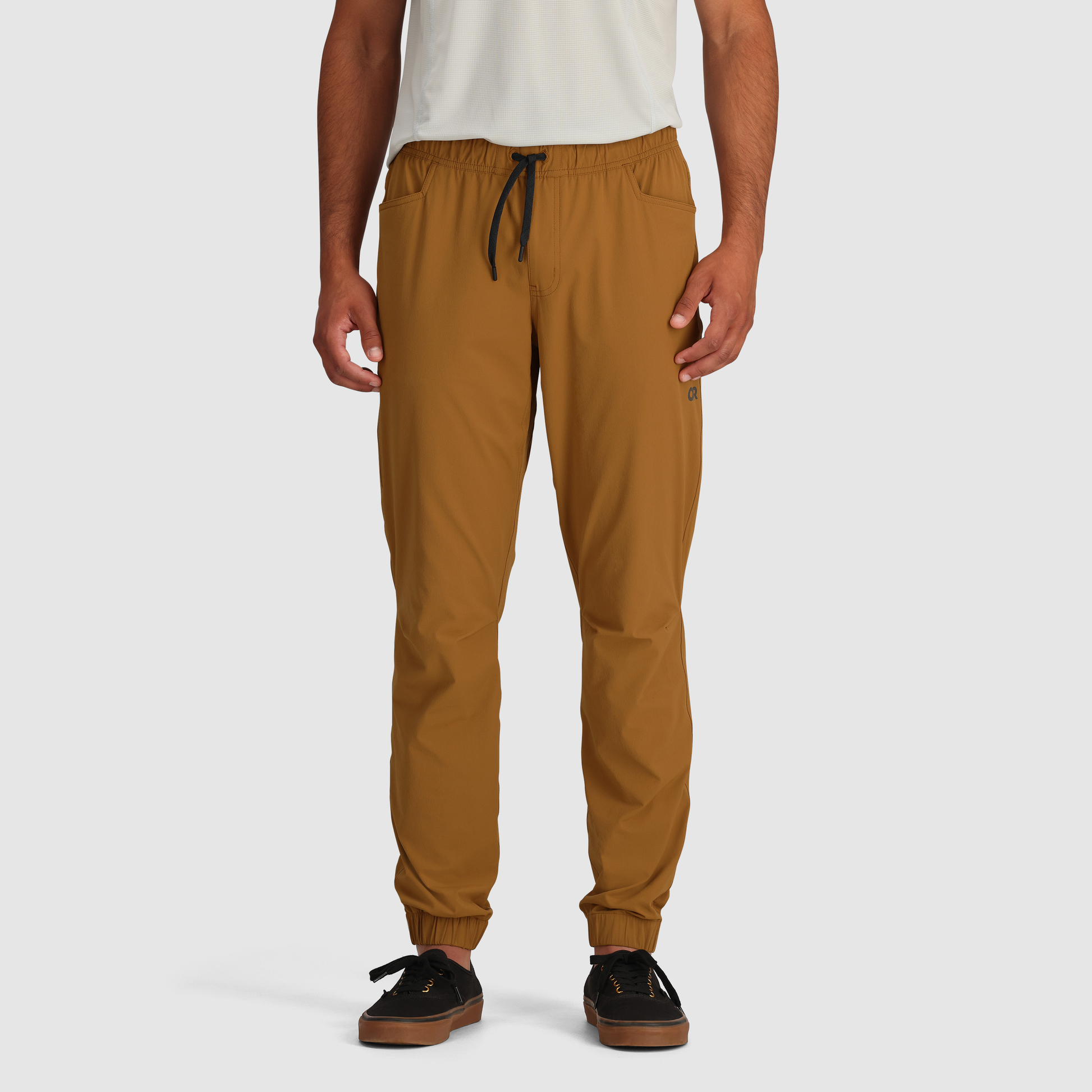 Wholesale Men's Drawstring Stretch Jogger Pants Khaki