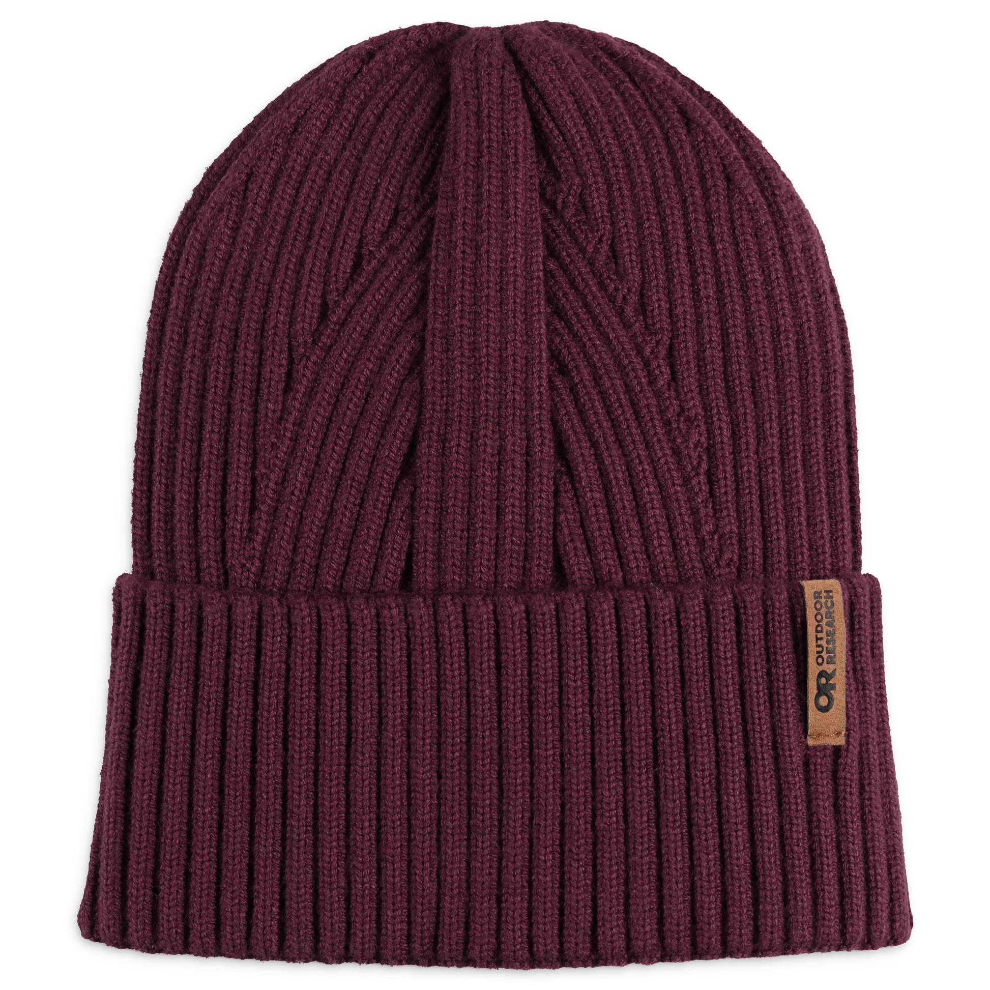 Beanie with CD Signature Plum and Beige Wool Knit